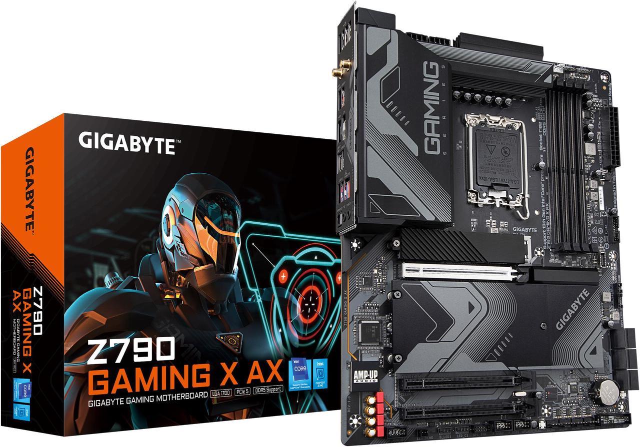 GIGABYTE Z790 GAMING X AX LGA 1700 Intel Z790 ATX Motherboard with DDR5, M.2, PCIe 5.0, USB 3.2 Gen2X2 Type-C, Intel Wi-Fi 6E, 2.5GbE LAN, Q-Flash Plus, EZ-Latch Plus