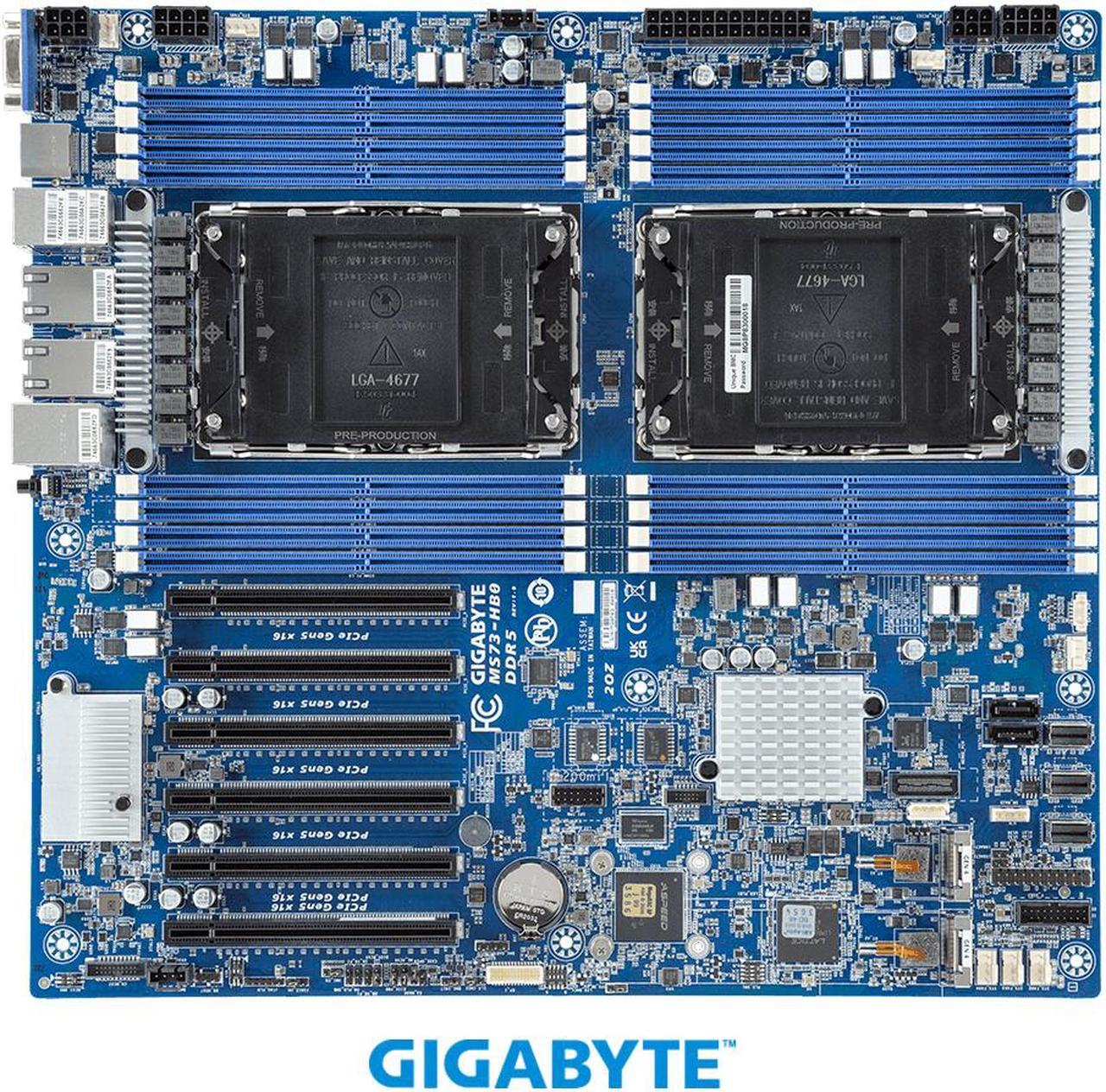 Alt view image 2 of 4 - GIGABYTE MS73-HB0 Extended ATX Server Motherboard, 4th Gen. Intel® Xeon® Scalable Processors, Dual processor, LGA 4677, Intel® C741 Chipset.