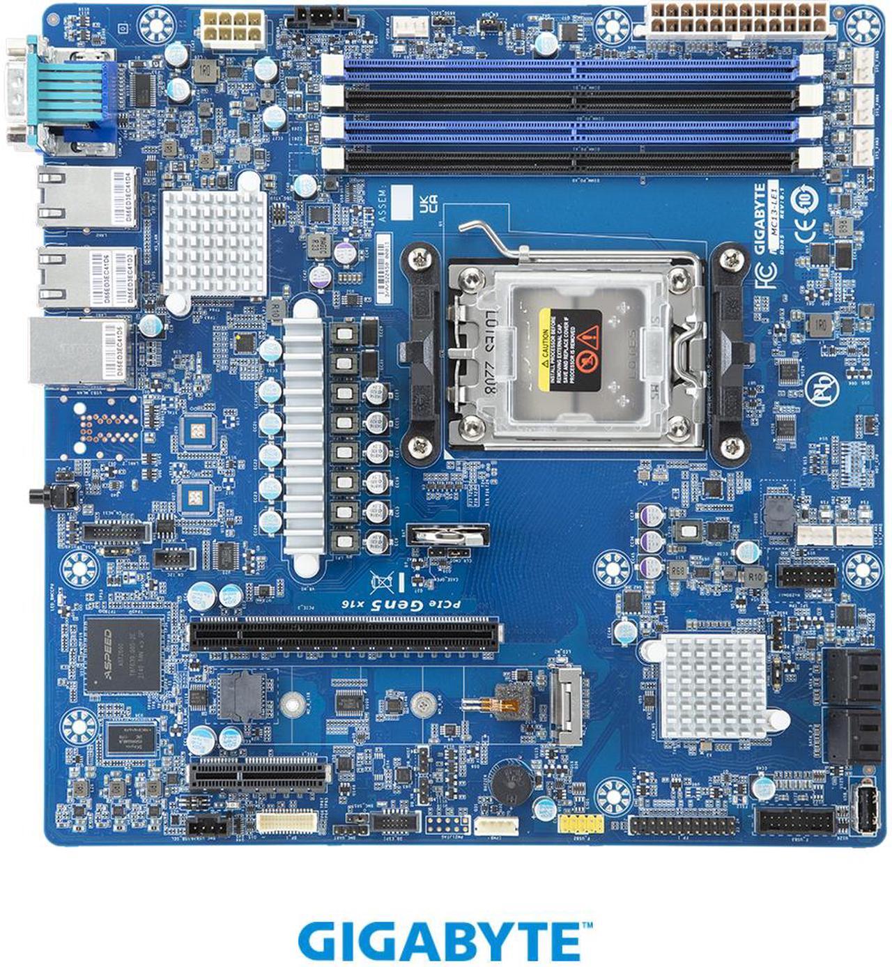 Alt view image 2 of 5 - GIGABYTE MC13-LE1 Micro ATX Server Motherboard, AMD Ryzen™ 7000 Series Processors, AM5, AMD B650E..
