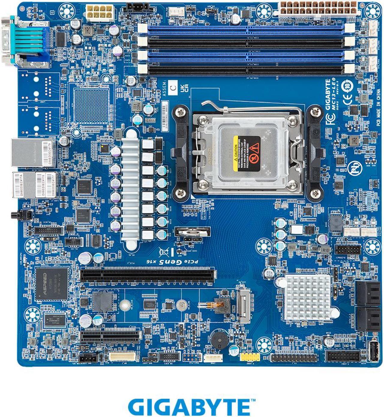 Alt view image 2 of 5 - GIGABYTE MC13-LE0 Motherboard - AMD EPYC™ 4005/4004 & Ryzen™ 9000/7000 - microATX UP 1Gb/s LAN
