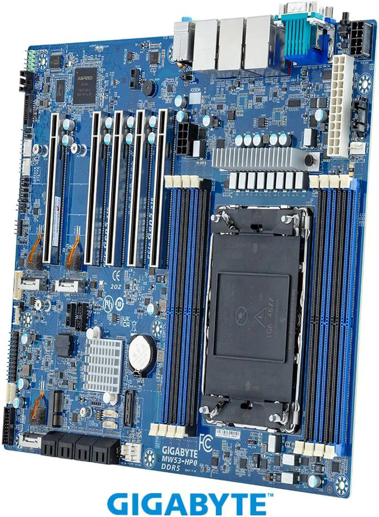 Main image of GIGABYTE MW53-HP0 Intel® Xeon® W Workstation Motherboard Board, Single processor, LGA 4677, Intel® W790 Chipset.