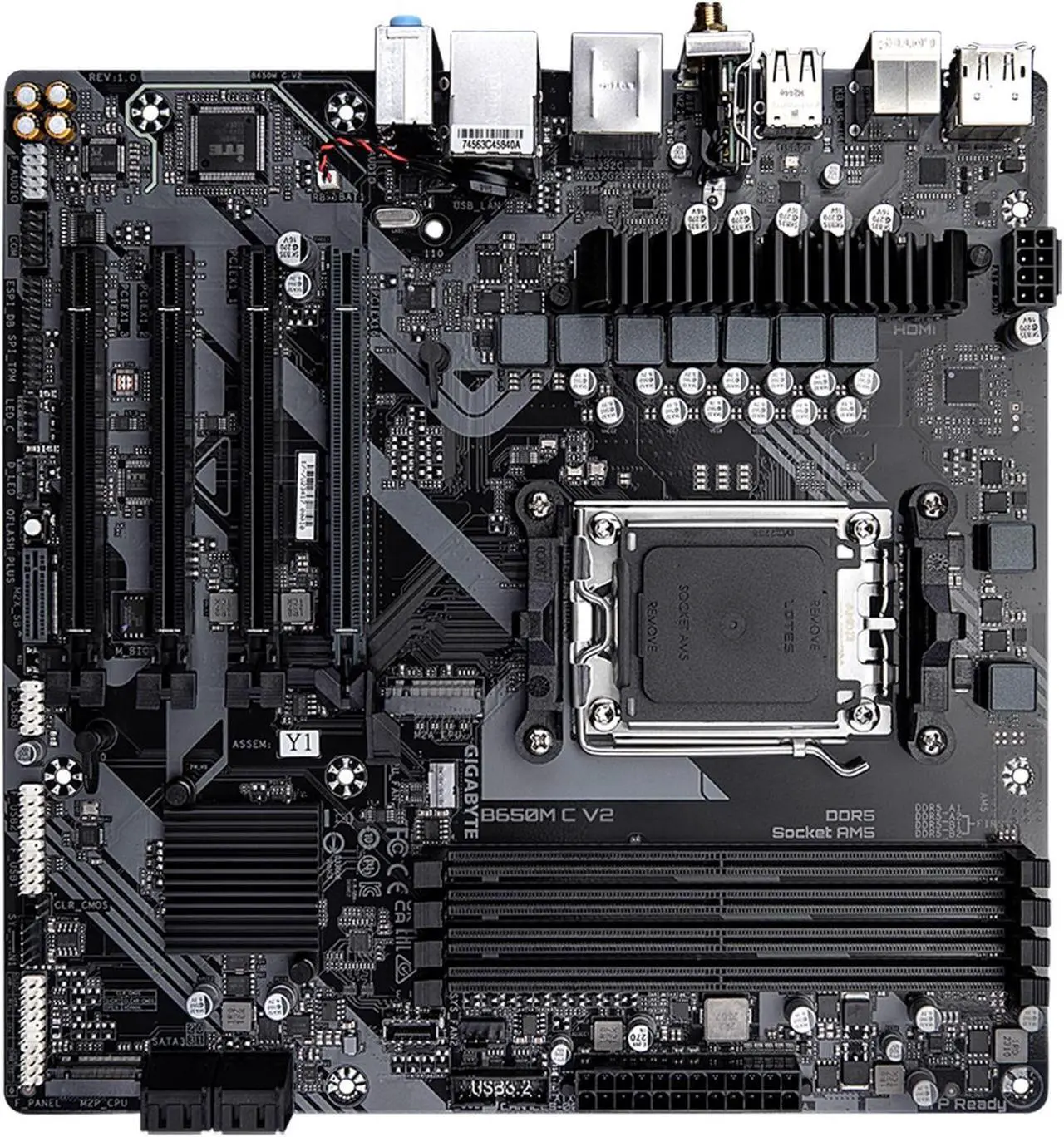 Alt view image 4 of 6 - GIGABYTE B650M C V2 AM5 LGA 1718 AMD B650 M-ATX Motherboard with 5-Year Warranty, DDR5, PCIe 4.0 M.2, PCIe 4.0, USB 3.2 Gen1 Type-C, 1GbE LAN