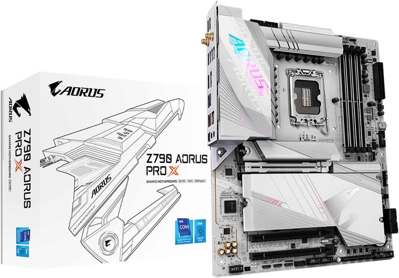 GIGABYTE Z790 AORUS PRO X LGA 1700(14th,13th,12th Gen) Intel Z790 X ATX Motherboard with DDR5, 5* M.2, PCIe 5.0, USB 3.2 Type-C, Wi-Fi 7, 5GbE LAN, Q-Flash Plus, EZ-Latch Plus