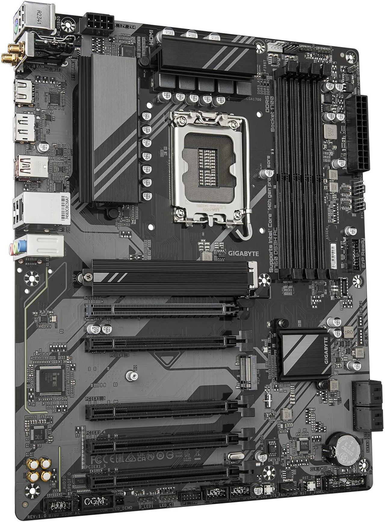 Open Box: GIGABYTE B760 DS3H AC LGA 1700 Intel B760 ATX Motherboard with DDR5, M.2, PCIe 4.0, USB 3.2 Gen 2 Type-A, WiFi BLUETOOTH 5.1 SATA 6Gb/s - Newegg.com - Open Box condition - Image 8