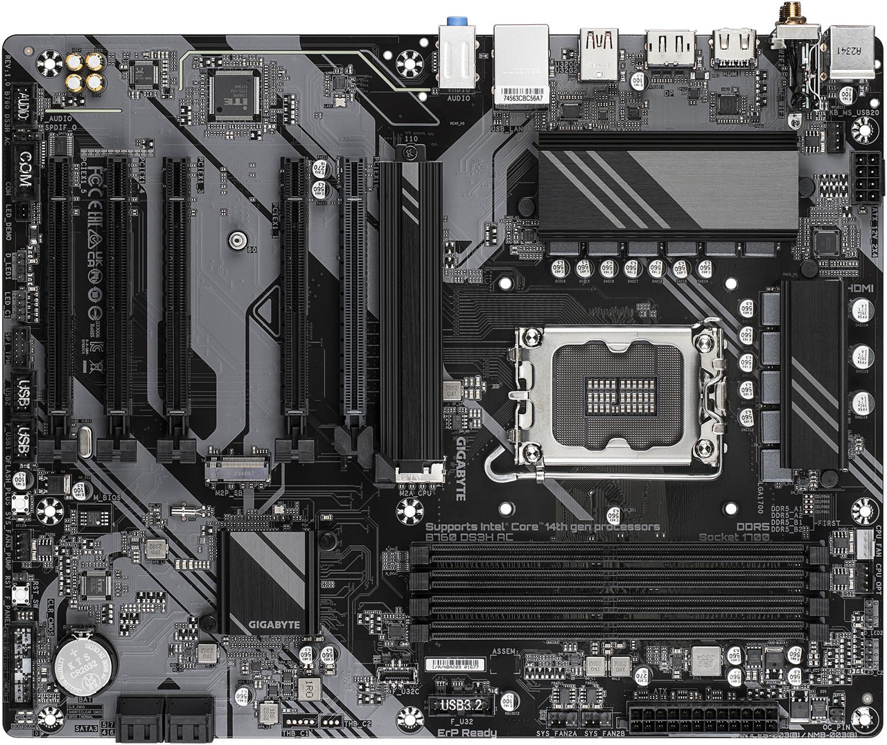 Open Box: GIGABYTE B760 DS3H AC LGA 1700 Intel B760 ATX Motherboard with DDR5, M.2, PCIe 4.0, USB 3.2 Gen 2 Type-A, WiFi BLUETOOTH 5.1 SATA 6Gb/s - Newegg.com - Open Box condition - Image 9
