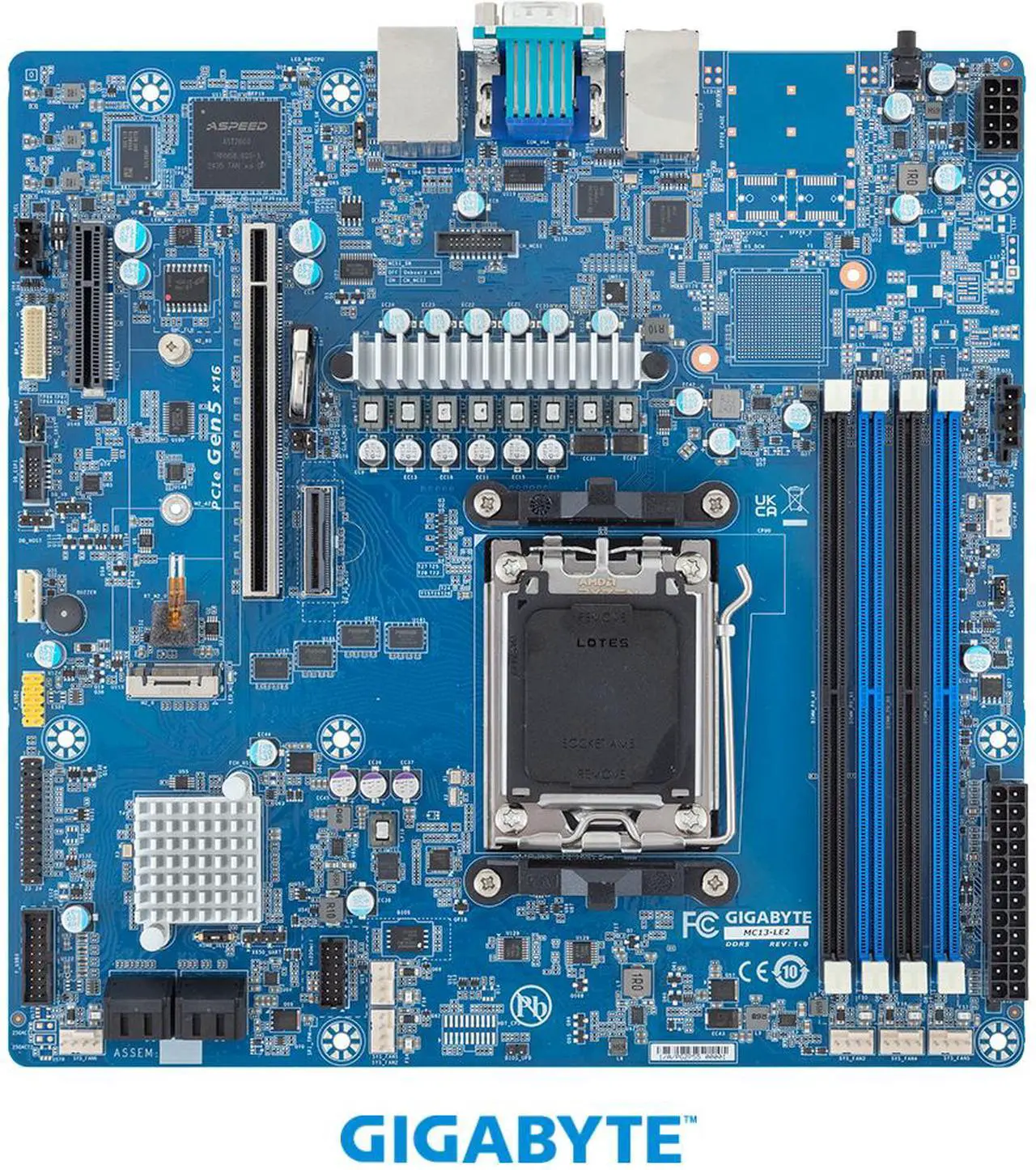 Alt view image 2 of 3 - GIGABYTE MC13-LE2 Motherboard - AMD EPYC™ 4005/4004 & Ryzen™ 9000/7000 - microATX UP 1Gb/s LAN