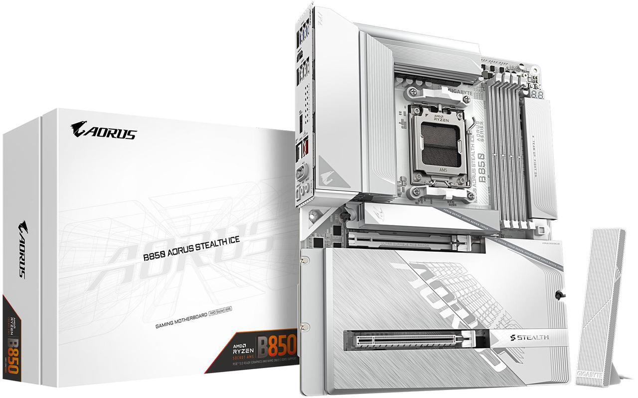Main image of GIGABYTE B850 A STEALTH ICE ATX AM5 AMD B850 ATX Motherboard