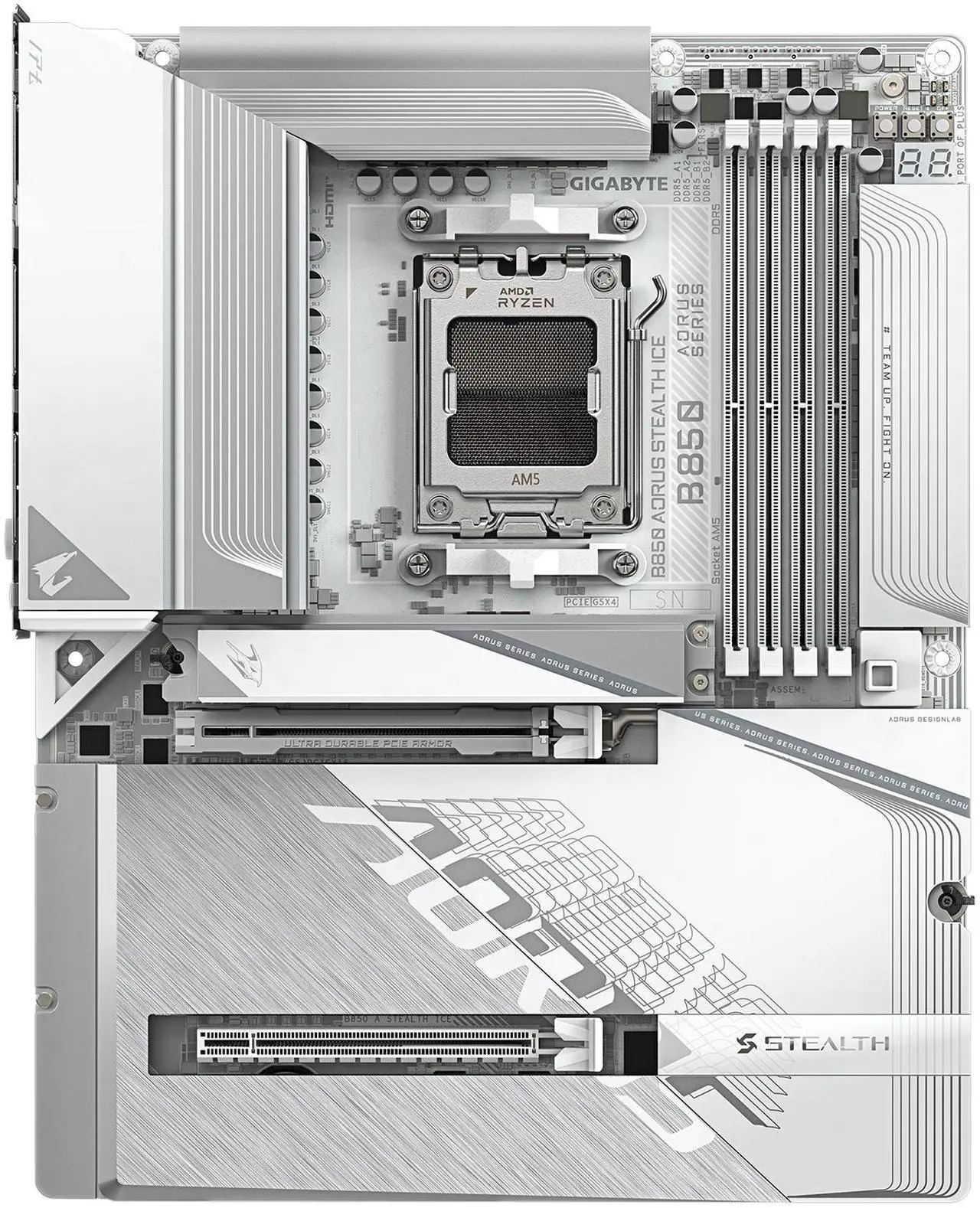Alt view image 2 of 7 - GIGABYTE B850 A STEALTH ICE ATX AM5 AMD B850 ATX Motherboard