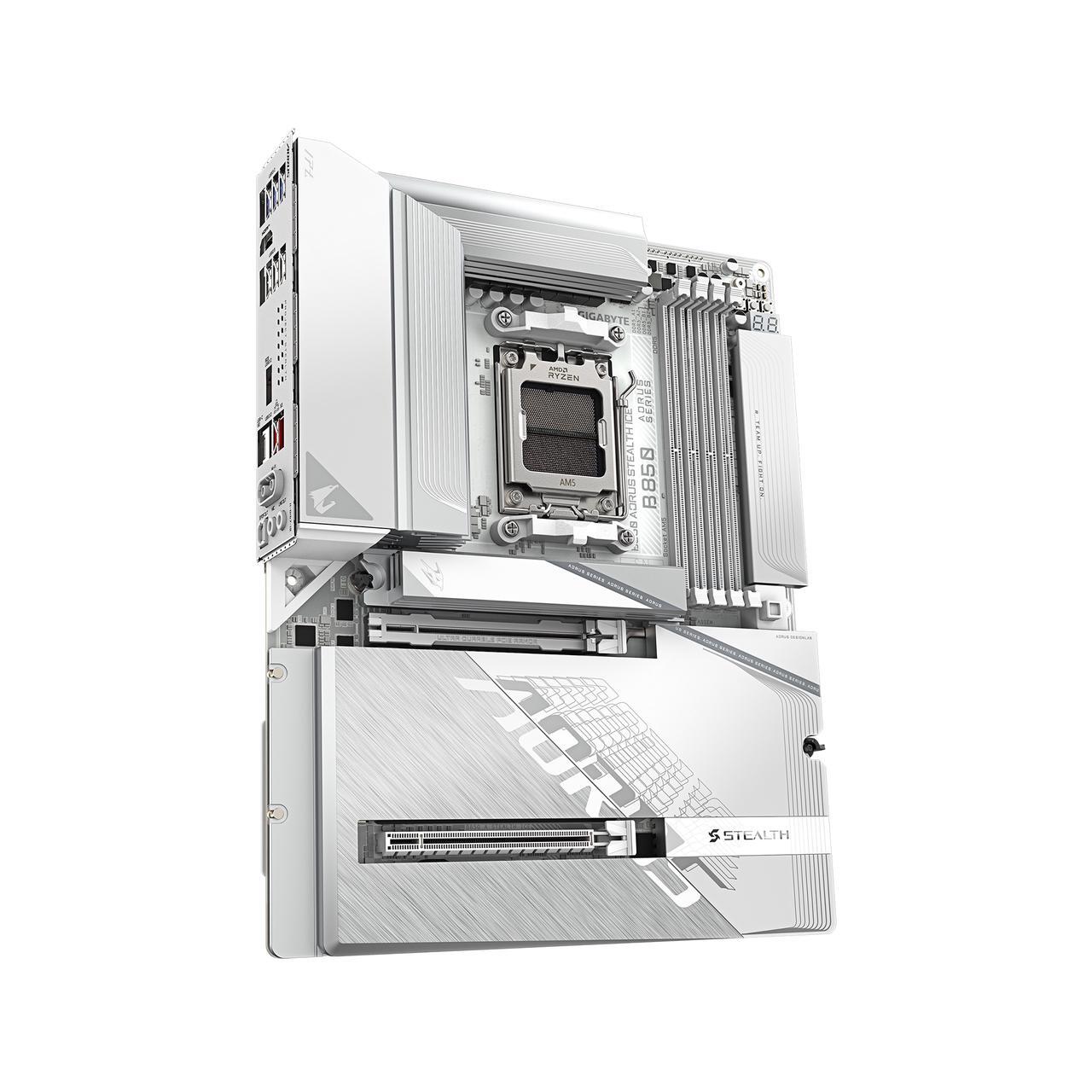 Alt view image 3 of 7 - GIGABYTE B850 A STEALTH ICE ATX AM5 AMD B850 ATX Motherboard