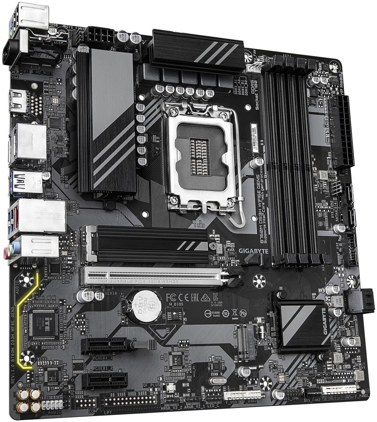 Open Box: GIGABYTE B760M DS3H WIFI6E GEN5 LGA 1700 Intel B760 M-ATX Motherboard with DDR5, M.2, PCIe 5.0, USB 3.2 Gen 2 Type-C, WIFI6E 2.5GbE LAN, WIFI EZ-Plug, PCIe EZ-Latch - Newegg.com - Open Box condition - Image 8