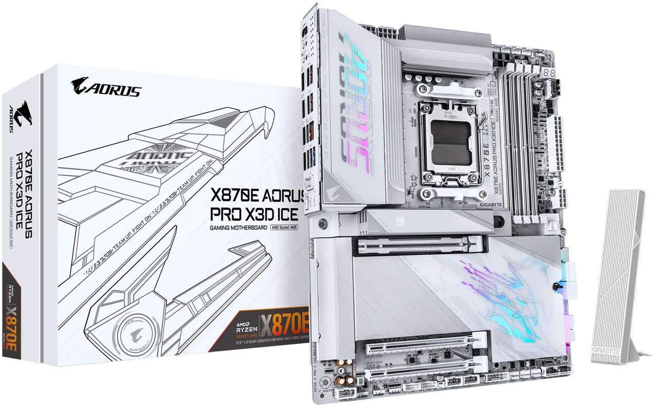 Open Box: GIGABYTE X870E AORUS PRO X3D ICE AMD AM5 LGA 1718 ATX Motherboard, Supports AMD Ryzen 9000/8000/7000 Series Processors, DDR5, 18+2+2 Power Phase, 4x M.2, PCIe 5.0, USB4 Type-C, WIFI7, 5GbE - Newegg.com - Open Box condition - Image 11