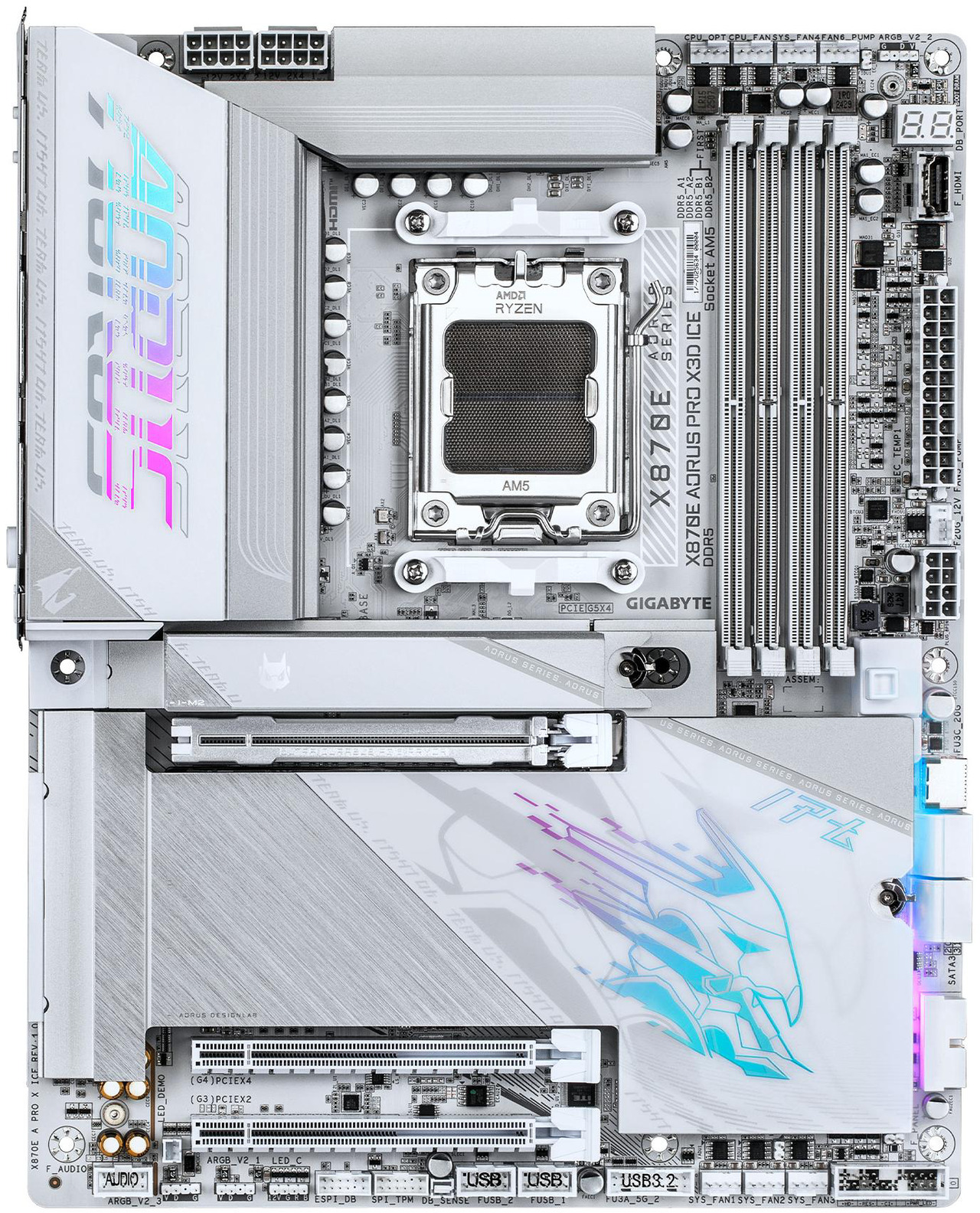 Open Box: GIGABYTE X870E AORUS PRO X3D ICE AMD AM5 LGA 1718 ATX Motherboard, Supports AMD Ryzen 9000/8000/7000 Series Processors, DDR5, 18+2+2 Power Phase, 4x M.2, PCIe 5.0, USB4 Type-C, WIFI7, 5GbE - Newegg.com - Open Box condition - Image 12