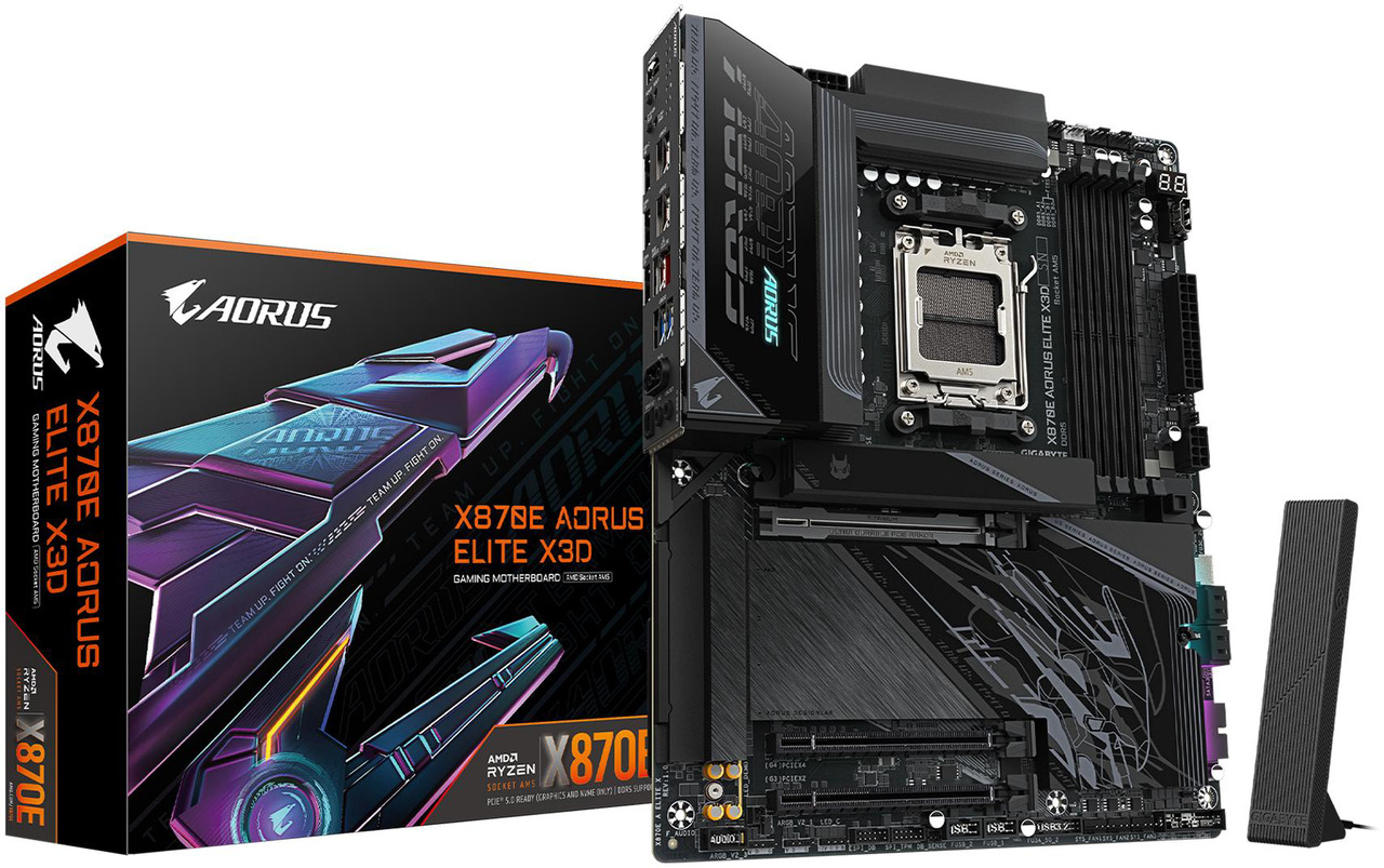 Open Box: GIGABYTE X870E AORUS ELITE X3D AMD AM5 LGA 1718 ATX Motherboard, Supports AMD Ryzen 9000/8000/7000 Series Processors, DDR5, 16+2+2 Power Phase, 4x M.2, PCIe 5.0, USB4 Type-C, WIFI 7 - Newegg.ca - Open Box condition - Image 8