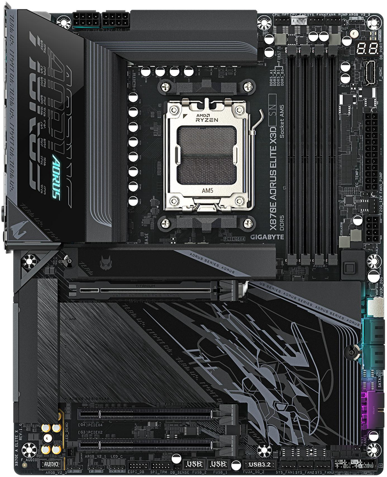 Open Box: GIGABYTE X870E AORUS ELITE X3D AMD AM5 LGA 1718 ATX Motherboard, Supports AMD Ryzen 9000/8000/7000 Series Processors, DDR5, 16+2+2 Power Phase, 4x M.2, PCIe 5.0, USB4 Type-C, WIFI 7 - Newegg.ca - Open Box condition - Image 9