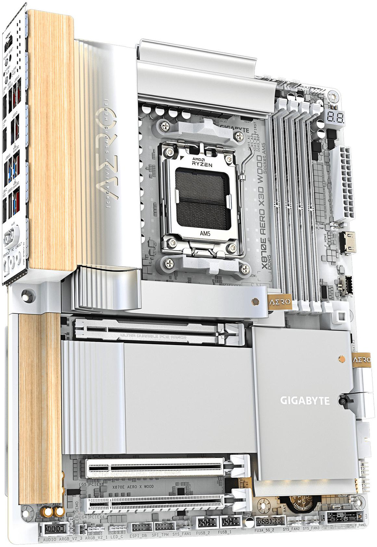 Open Box: GIGABYTE X870E AERO X3D WOOD AMD AM5 LGA 1718 Motherboard, ATX, Supports AMD Ryzen 9000/8000/7000 Series Processors, DDR5, 16+2+2 Total Power Phase, 4x M.2, PCIe 5.0, USB4 Type-C, WIFI7, Dual 5 GbE LA - Newegg.com - Open Box condition - Image 13