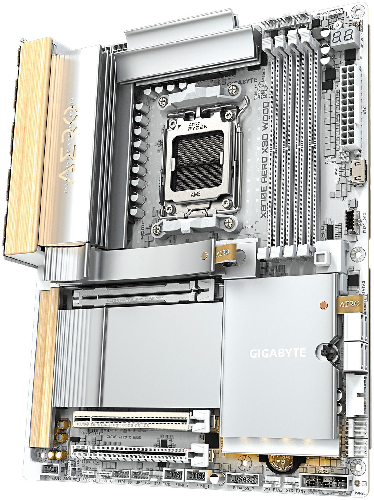 Open Box: GIGABYTE X870E AERO X3D WOOD AMD AM5 LGA 1718 Motherboard, ATX, Supports AMD Ryzen 9000/8000/7000 Series Processors, DDR5, 16+2+2 Total Power Phase, 4x M.2, PCIe 5.0, USB4 Type-C, WIFI7, Dual 5 GbE LA - Newegg.com - Open Box condition - Image 16