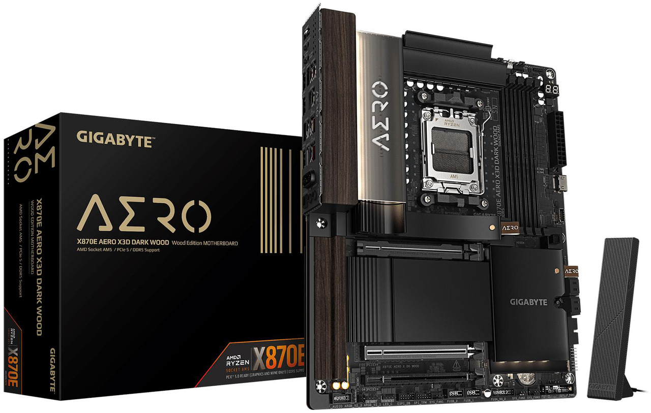 Open Box: GIGABYTE X870E AERO X3D DARK WOOD AMD AM5 ATX Motherboard, Support Ryzen 9000/8000/7000 Series, DDR5, 16+2+2 Power Phase, 4x M.2, PCIe 5.0, USB4, WIFI7, Dual 5GbE, EZ-Latch, 5-Year Warranty - Newegg.com - Open Box condition - Image 12