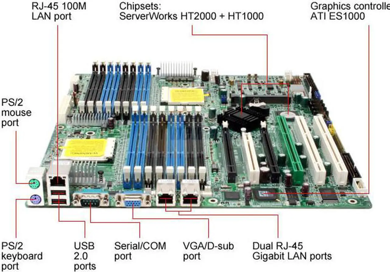 Alt view image 2 of 10 - TYAN S3892G3NR-RS Extended ATX Server Motherboard Dual 940 ServerWorks HT2000 + HT1000