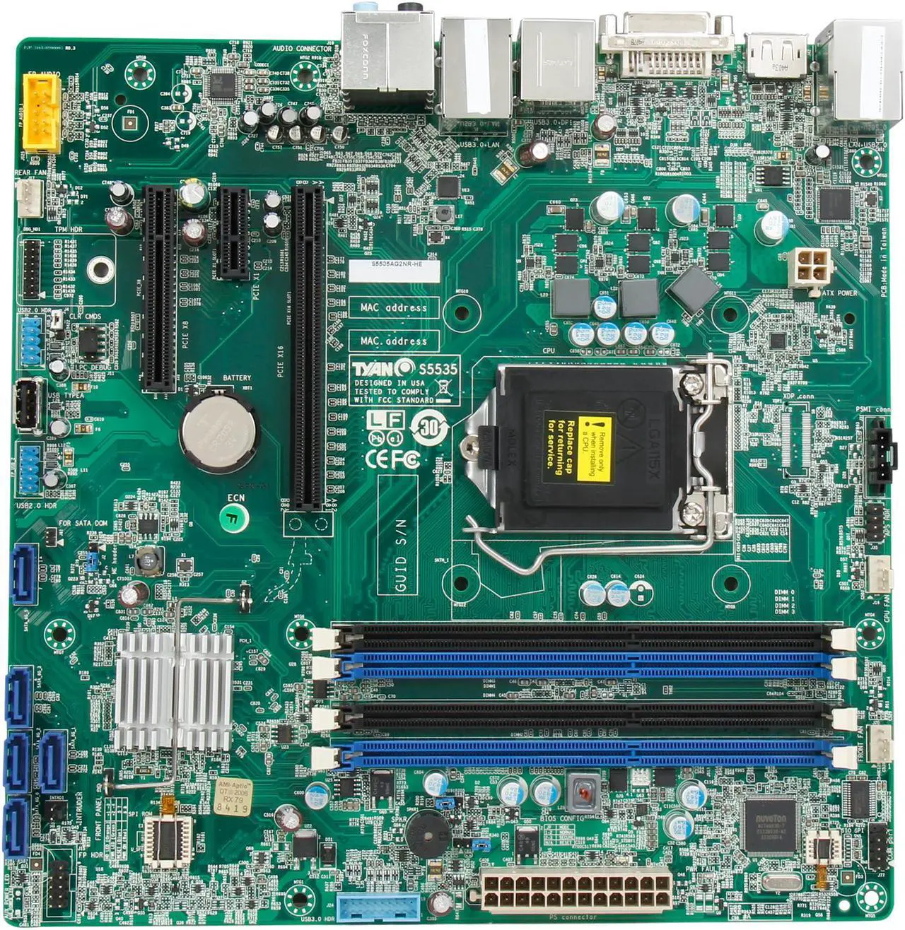 Alt view image 3 of 5 - TYAN S5535AG2NR-HE Micro ATX Server Motherboard LGA 1150 Intel C226 DDR3 1600/1333/1066