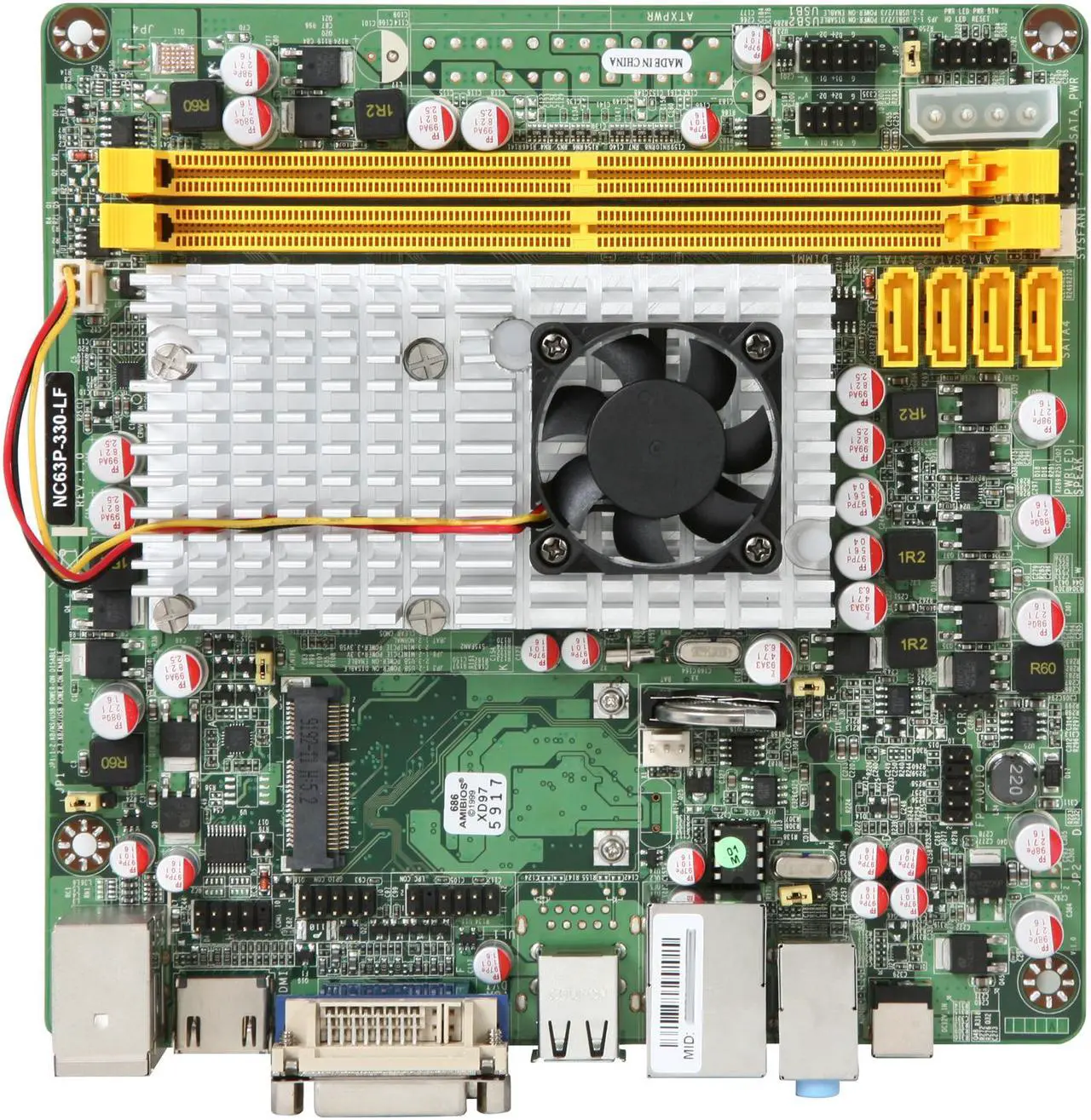 Alt view image 3 of 5 - JetWay JNC63P-330-LF Intel Atom 330 1.6GHz Dual Core NVIDIA ION Mini ITX Motherboard / CPU Combo