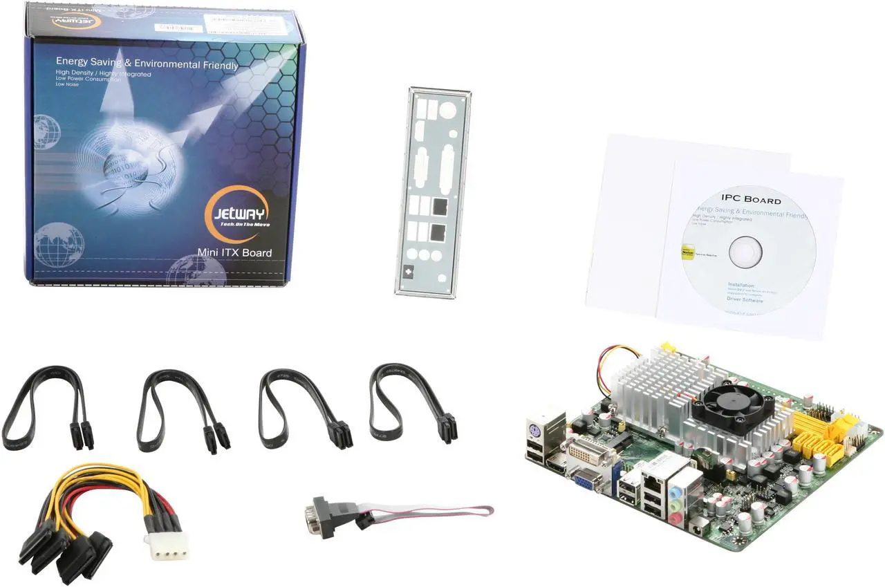 Alt view image 5 of 5 - JetWay JNC63P-330-LF Intel Atom 330 1.6GHz Dual Core NVIDIA ION Mini ITX Motherboard / CPU Combo