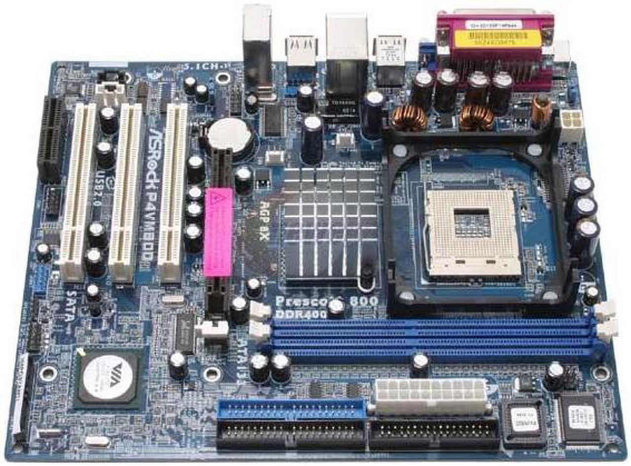 Alt view image 2 of 5 - ASRock P4VM800 Socket 478 VIA P4M800 Micro ATX Intel Motherboard