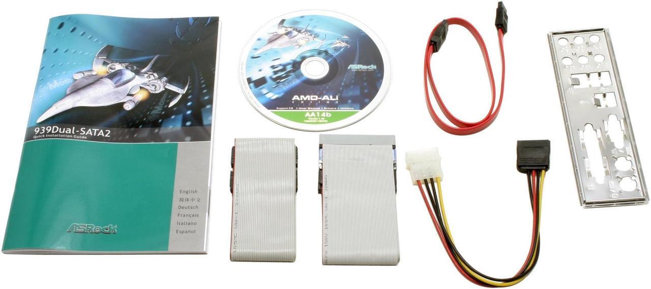 Alt view image 3 of 4 - ASRock 939Dual-SATA2 939 ULi M1695 ATX AMD Motherboard