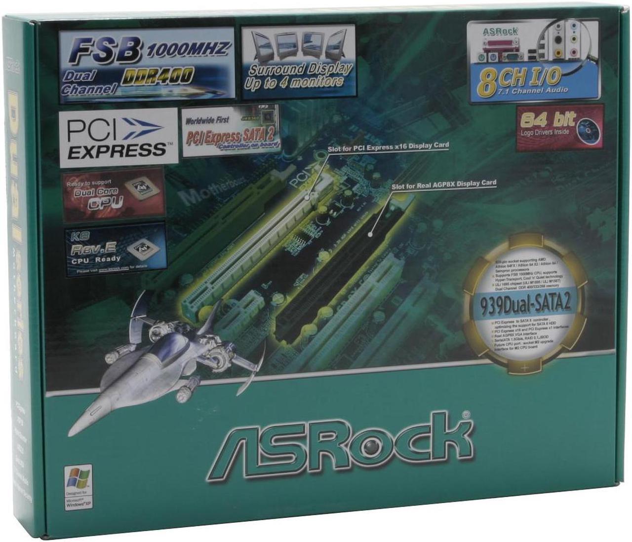 Alt view image 4 of 4 - ASRock 939Dual-SATA2 939 ULi M1695 ATX AMD Motherboard