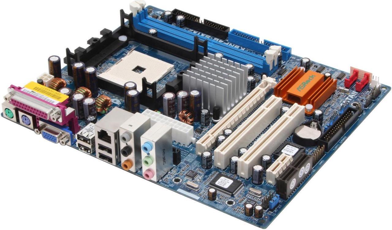 Alt view image 2 of 6 - ASRock K8NF4G-SATA2 754 NVIDIA GeForce 6100 Micro ATX AMD Motherboard