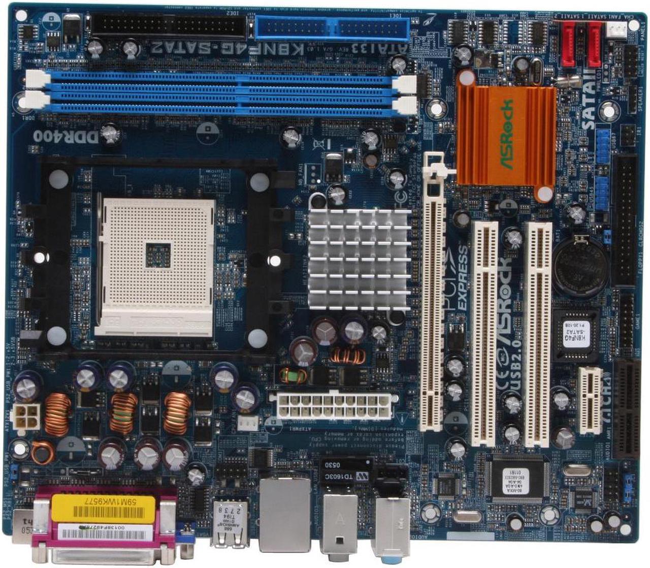 Alt view image 3 of 6 - ASRock K8NF4G-SATA2 754 NVIDIA GeForce 6100 Micro ATX AMD Motherboard