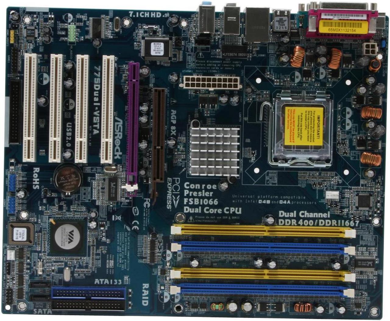 Alt view image 3 of 5 - ASRock 775Dual-VSTA LGA 775 VIA PT880 PRO ATX Intel Motherboard