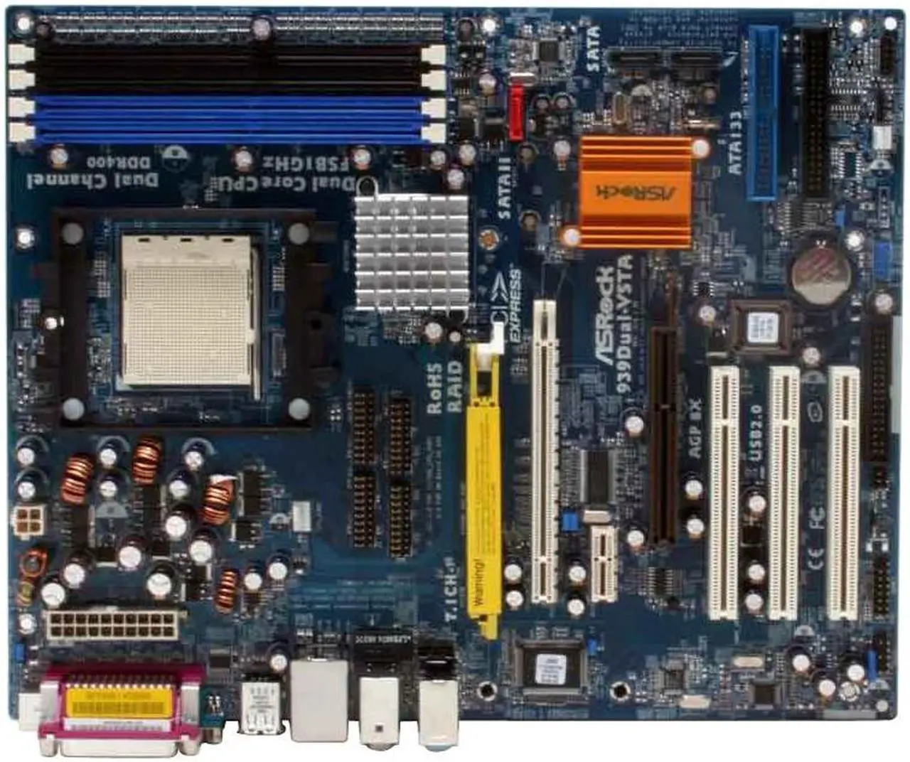 Alt view image 3 of 6 - ASRock 939Dual-VSTA 939 ULi M1695 ATX AMD Motherboard