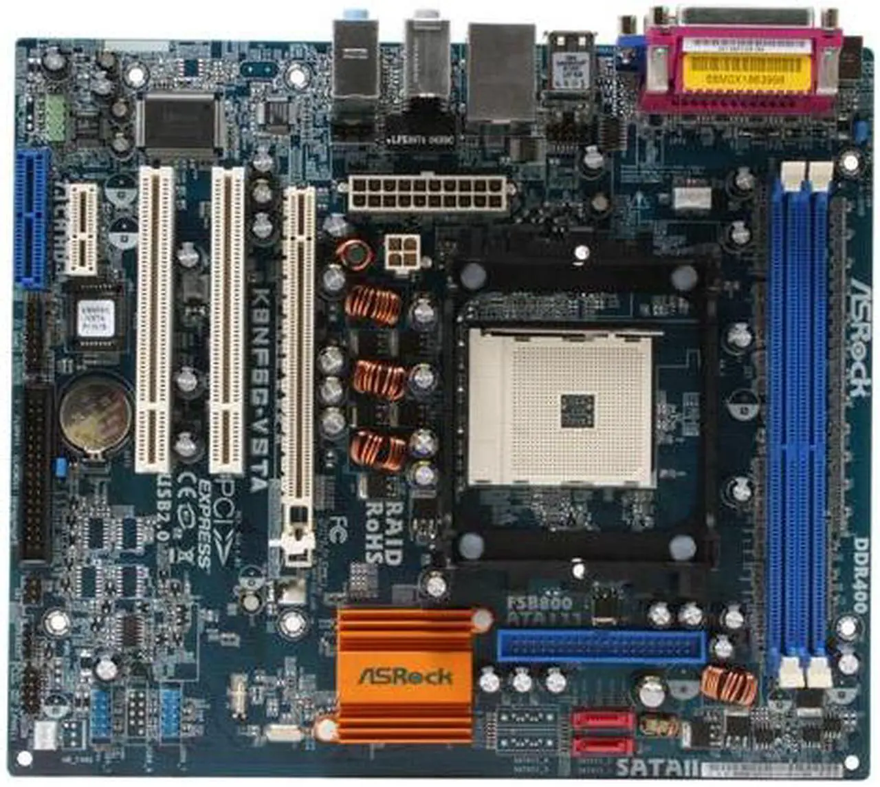 Alt view image 3 of 6 - ASRock K8NF6G-VSTA 754 NVIDIA GeForce 6100 Micro ATX AMD Motherboard