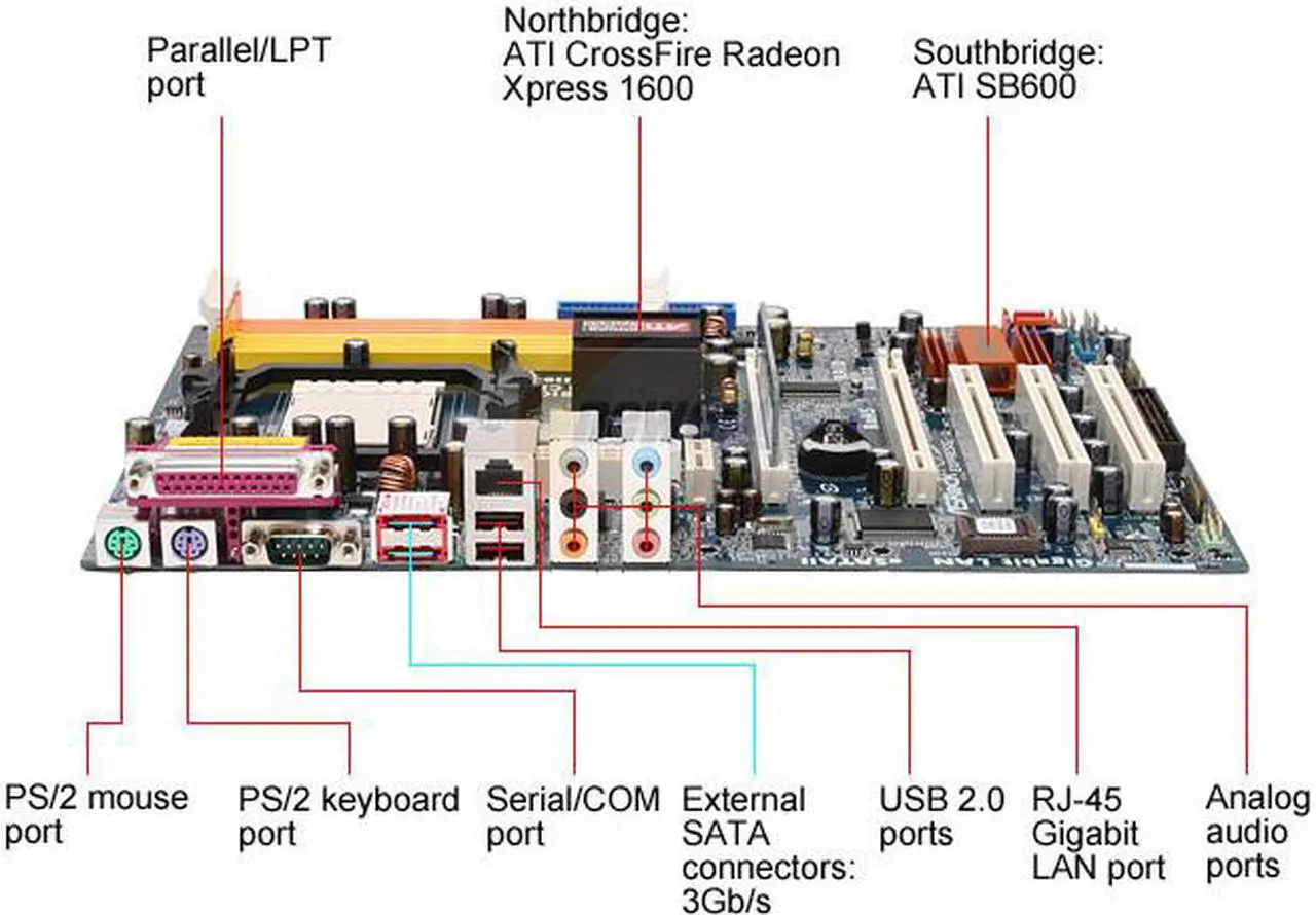 Alt view image 2 of 6 - ASRock ALiveXFire-eSATA2 AM2 ATI CrossFire Radeon Xpress 1600 ATX AMD Motherboard