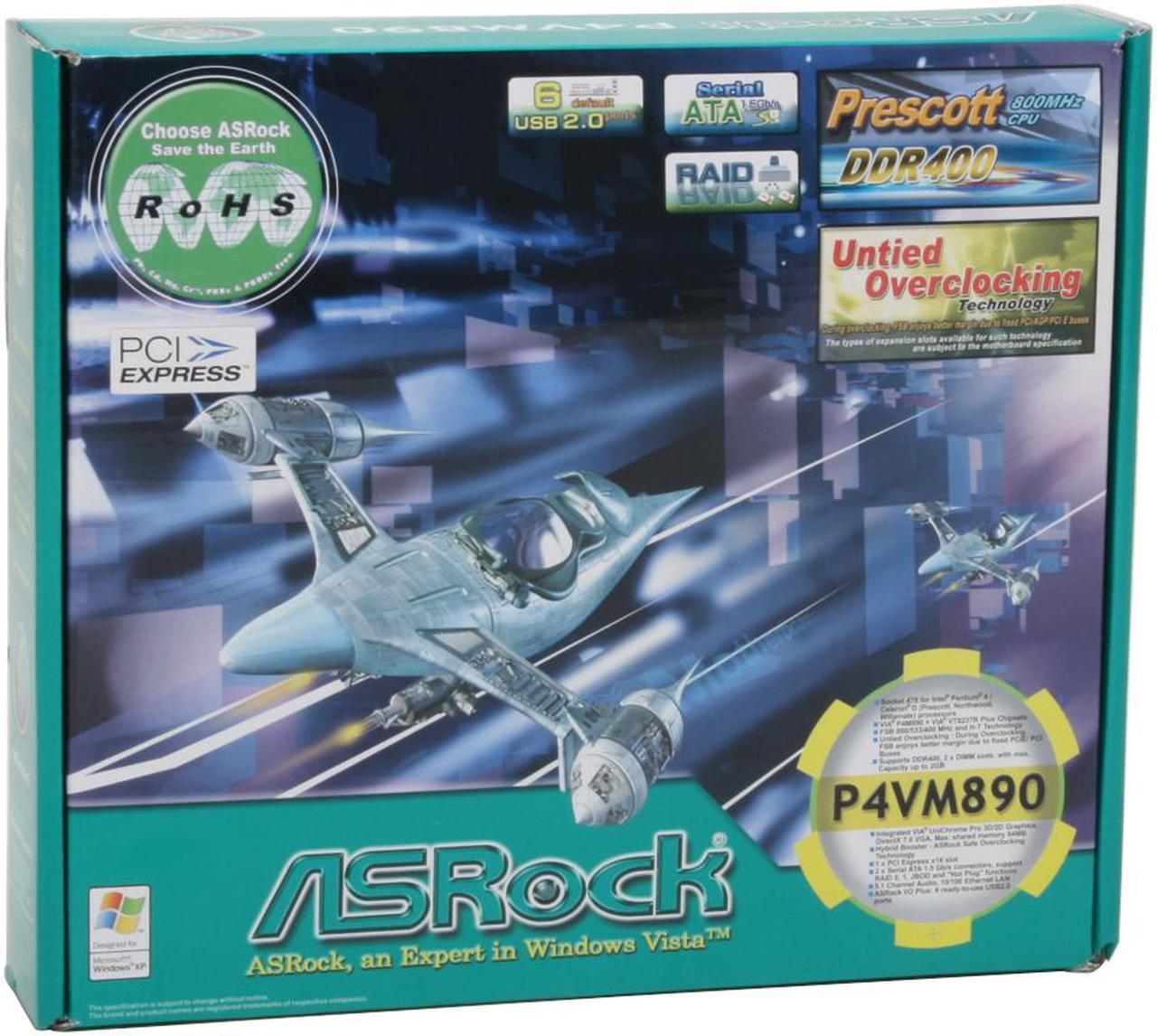 Alt view image 6 of 6 - ASRock P4VM890 Socket 478 VIA P4M890 Micro ATX Intel Motherboard