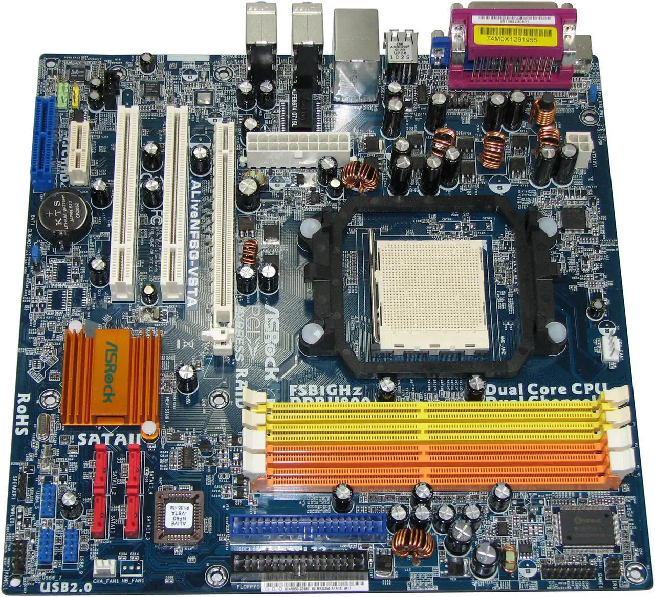Alt view image 3 of 8 - ASRock ALIVENF6G-VSTA AM2 NVIDIA GeForce 6100 or 6150SE / nForce 430  (Depend on the version) Micro ATX AMD Motherboard