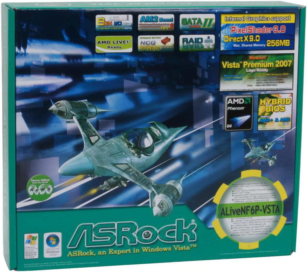 Alt view image 7 of 7 - ASRock ALiveNF6P-VSTA AM2+/AM2 NVIDIA GeForce 6150SE / nForce 430 Micro ATX AMD Motherboard