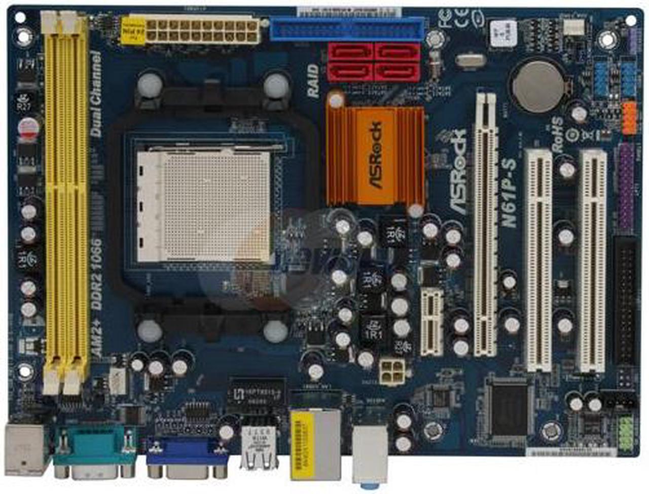Alt view image 3 of 5 - ASRock N61P-S AM2+/AM2 NVIDIA GeForce 6150SE Micro ATX AMD Motherboard