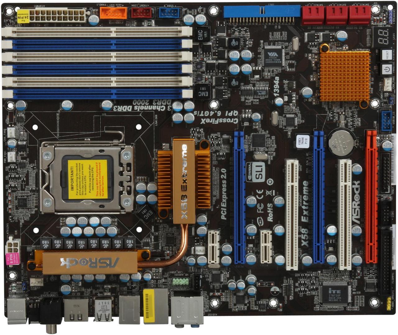 Alt view image 3 of 5 - ASRock X58 Extreme LGA 1366 Intel X58 ATX Intel Motherboard