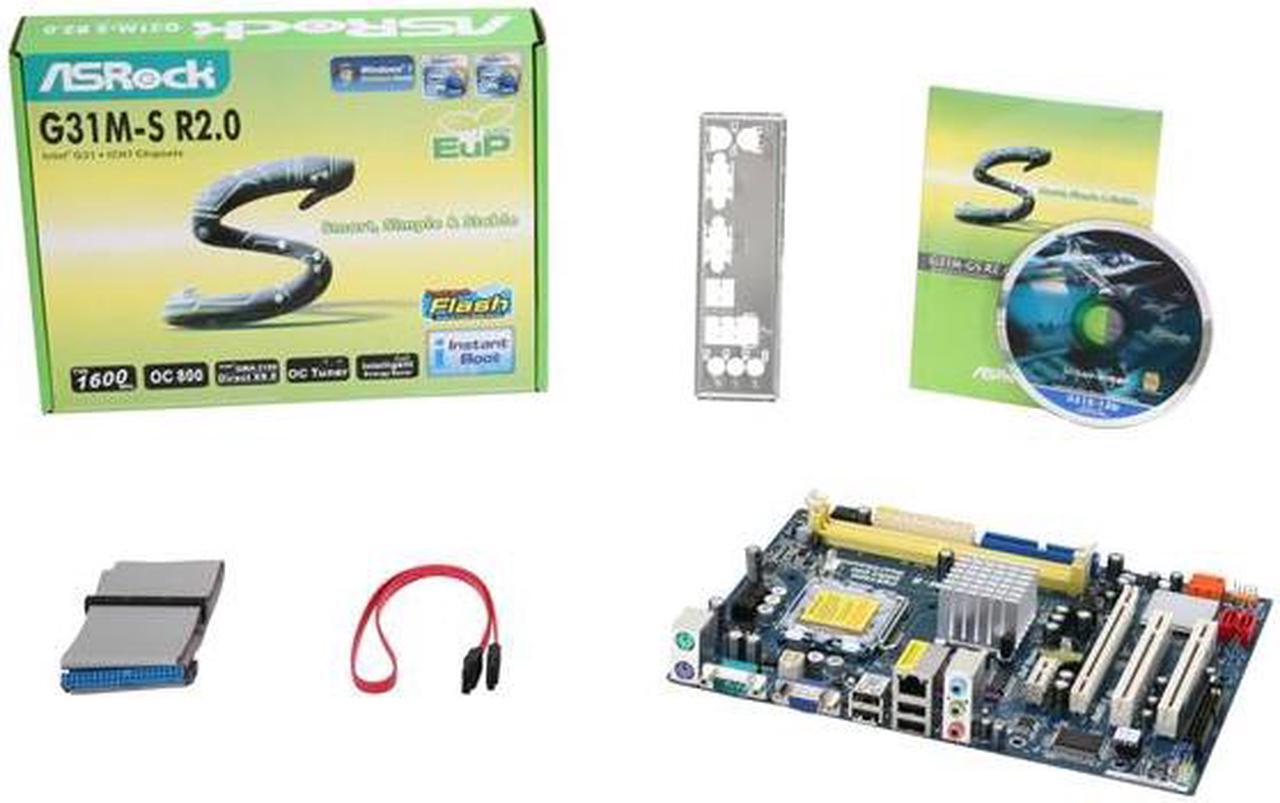 Alt view image 5 of 5 - ASRock G31M-S R2.0 LGA 775 Intel G31 Micro ATX Intel Motherboard