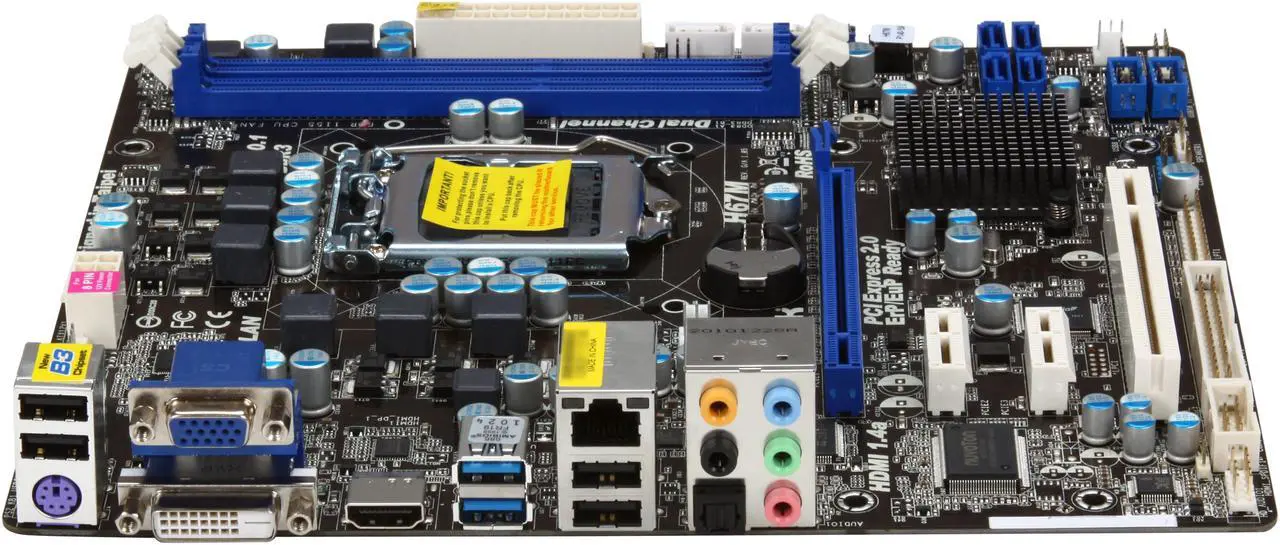 Alt view image 2 of 5 - ASRock H67M (B3) LGA 1155 Intel H67 HDMI USB 3.0 Micro ATX Intel Motherboard