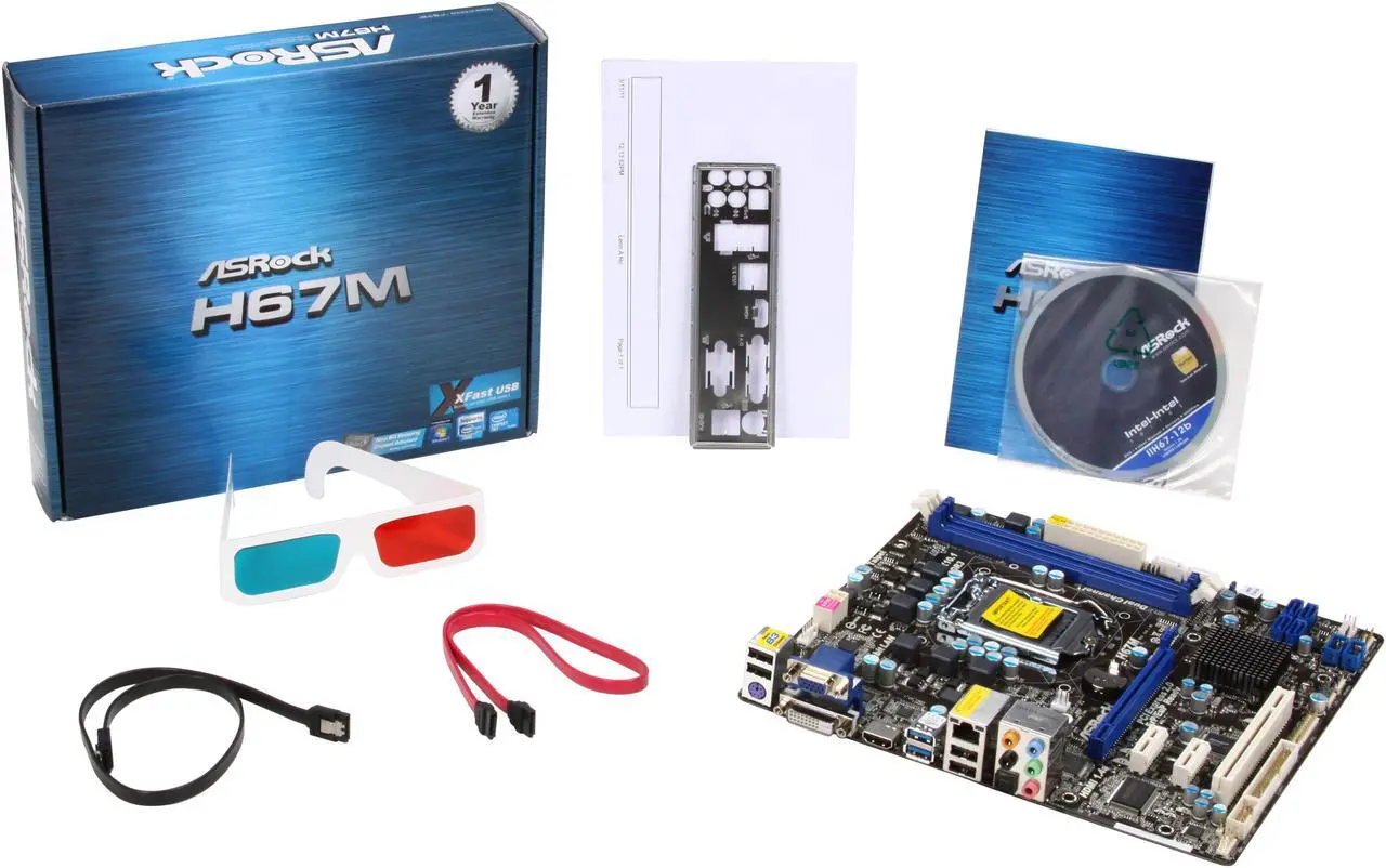 Alt view image 5 of 5 - ASRock H67M (B3) LGA 1155 Intel H67 HDMI USB 3.0 Micro ATX Intel Motherboard
