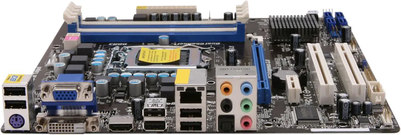 Alt view image 2 of 5 - ASRock H61M-GE LGA 1155 Intel H61 HDMI Micro ATX Intel Motherboard