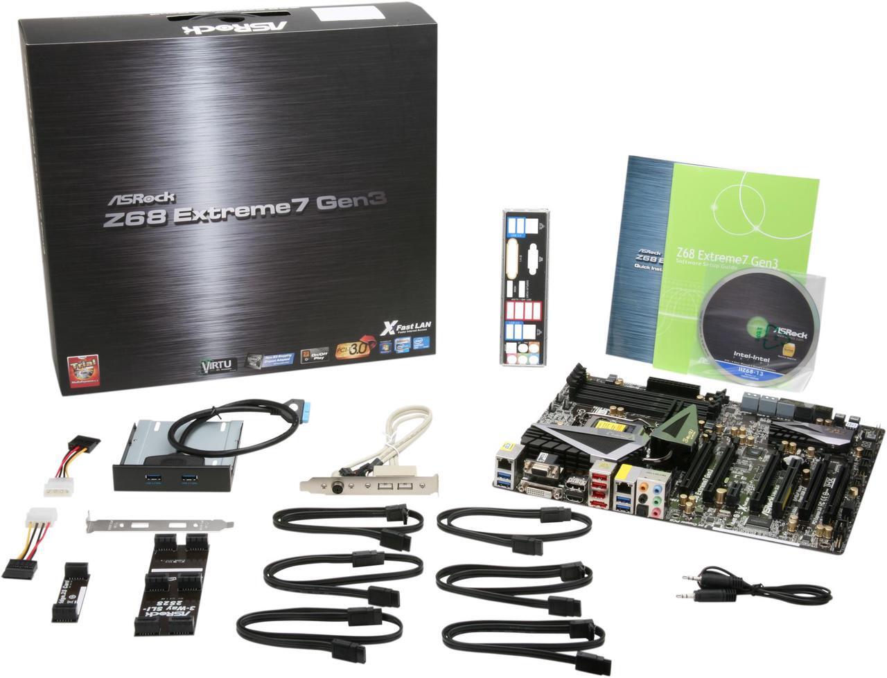 Alt view image 5 of 5 - ASRock Z68 Extreme7 Gen3 LGA 1155 Intel Z68 HDMI SATA 6Gb/s USB 3.0 ATX Intel Motherboard