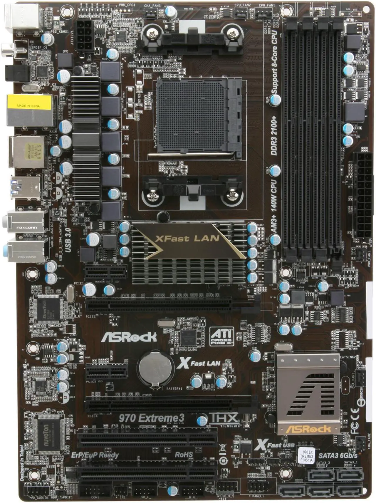 Alt view image 3 of 5 - ASRock 970 EXTREME3 AM3+ AMD 970 + SB950 USB 3.0 ATX AMD Motherboard