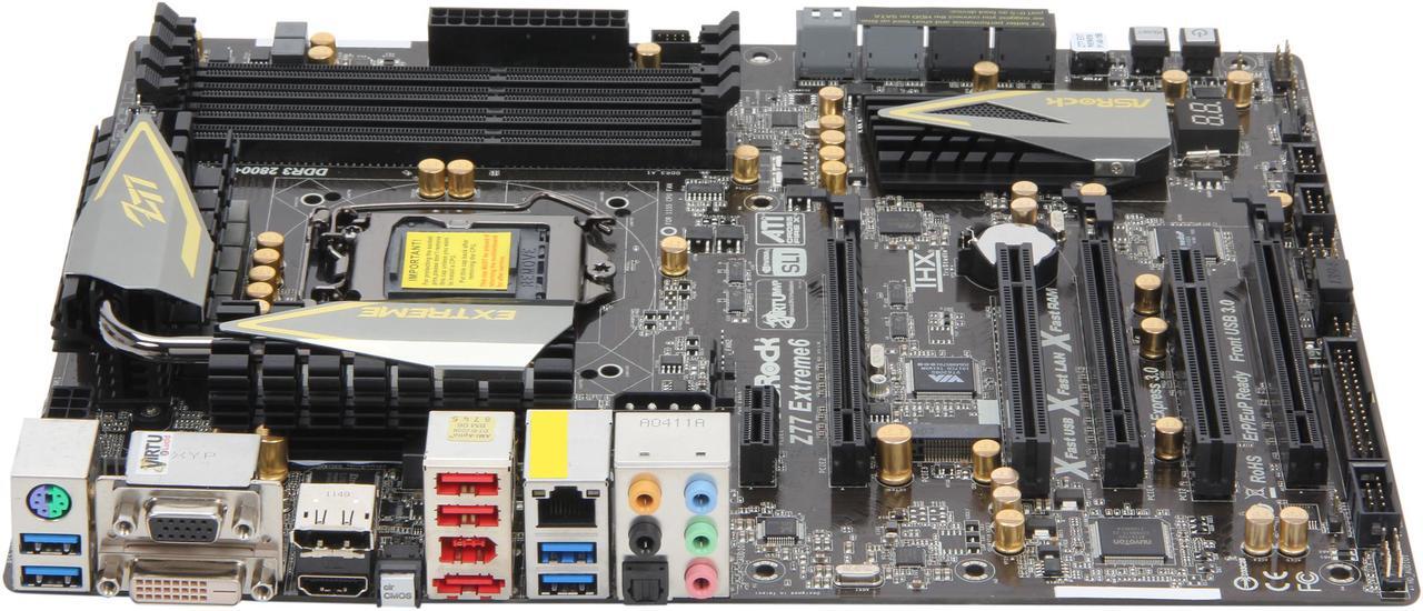 Alt view image 2 of 5 - ASRock Z77 Extreme6 LGA 1155 Intel Z77 HDMI USB 3.0 ATX Intel Motherboard