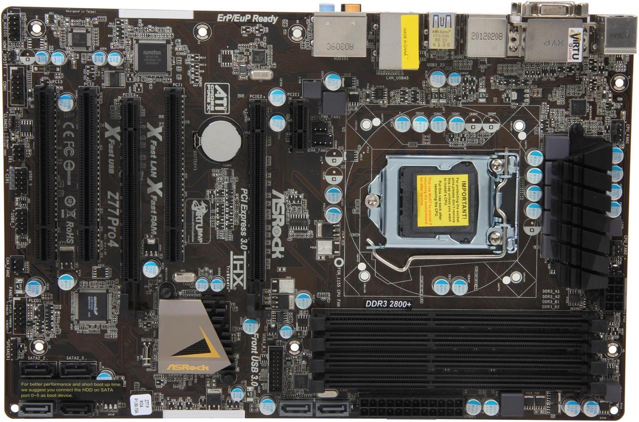 Alt view image 3 of 5 - ASRock Z77 Pro4 LGA 1155 Intel Z77 HDMI SATA 6Gb/s USB 3.0 ATX Intel Motherboard