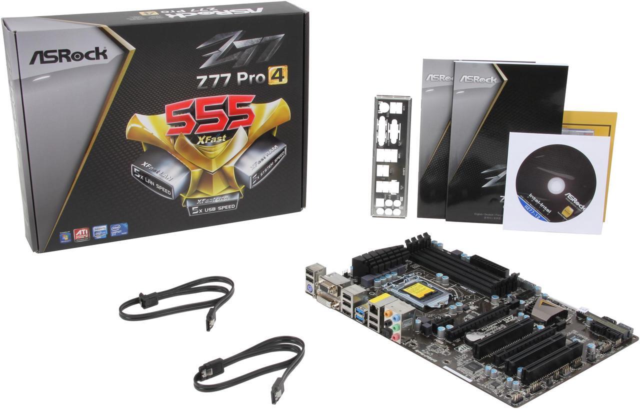 Alt view image 5 of 5 - ASRock Z77 Pro4 LGA 1155 Intel Z77 HDMI SATA 6Gb/s USB 3.0 ATX Intel Motherboard