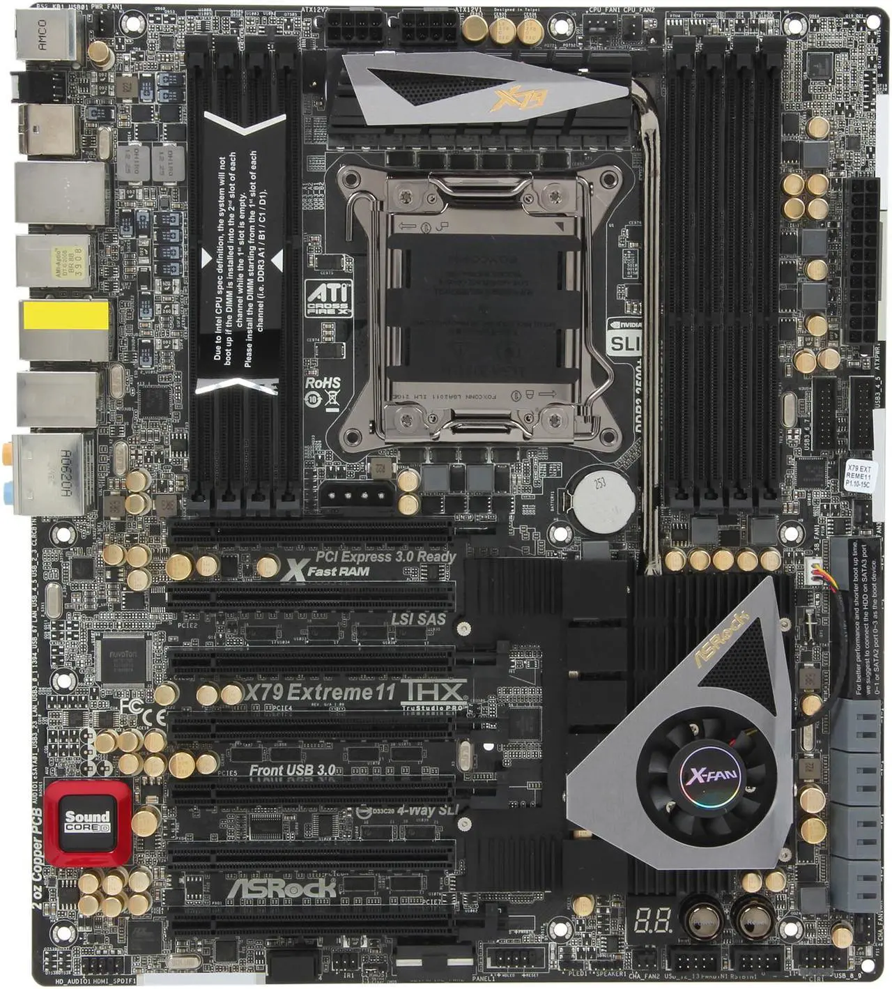 Alt view image 3 of 5 - ASRock X79 Extreme11 LGA 2011 Intel X79 USB 3.0 Extended ATX Intel Motherboard