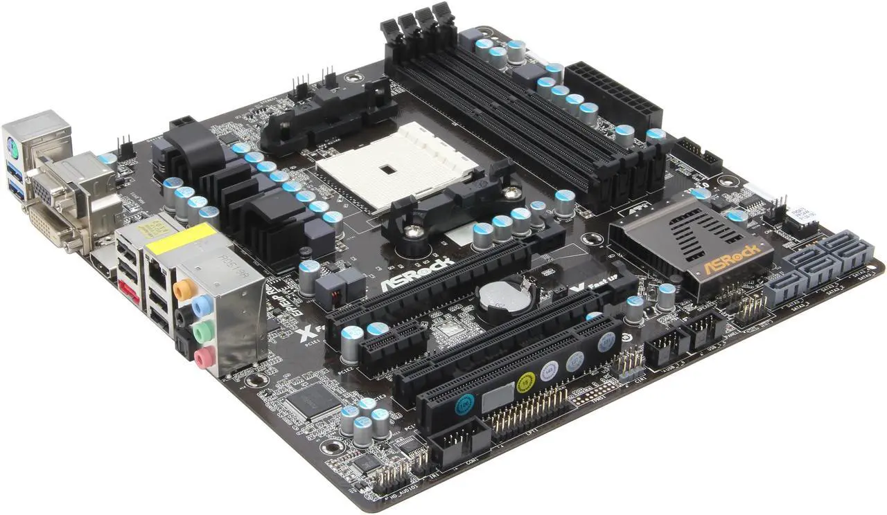 Main image of ASRock FM2A75 Pro4-M FM2 AMD A75 (Hudson D3) USB 3.0 HDMI Micro ATX AMD Motherboard